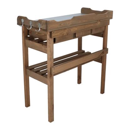Esschert Design plantebord med skuffer og hylde, 82,1 x 37,9 x 80,1 cm