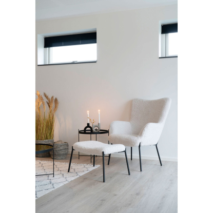 Glasgow loungestol og fodskammel, hvid