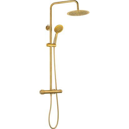 Nortiq brusesystem med termostat og 22 cm brusehoved, antik messing look