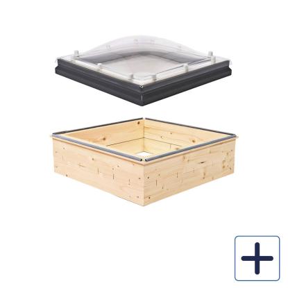 VELUX Commercial ovenlyskuppel med fast karm og 3-lags akryl 