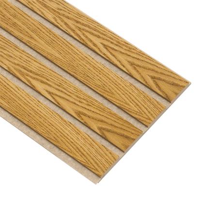 I-Wood Basic 4-lamel akustikpanel, brun olieret, beige filt og lys kerne, egefiner, 16 x 300 mm 