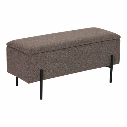 Watford bænk med opbevaring, bouclé, brun, 95 cm