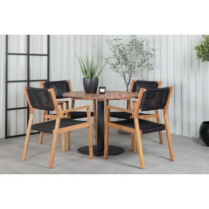 Venture Design Little John havestol med armlæn, sort/natur