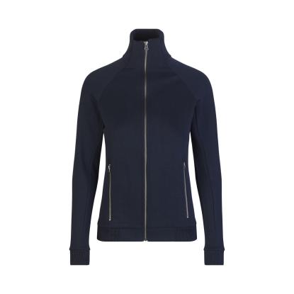 ID 0629 sweat cardigan med lynlås, dame, navy