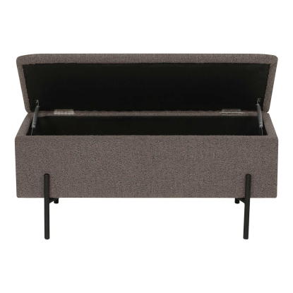 Watford bænk med opbevaring, bouclé, brun, 95 cm
