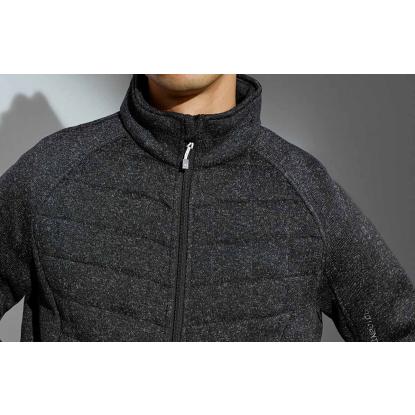 ID 0826 fleecejakke, quiltet, grafit melange