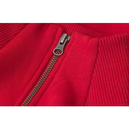 ID 0628 sweat cardigan med lynlås, rød