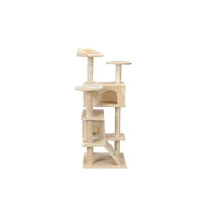 XXL kradsetræ til katte, beige, 131 x 58 x 50 cm