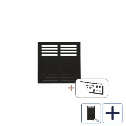 PLUS Decora enkeltlåge inkl. sorte beslag, sort, 100 cm