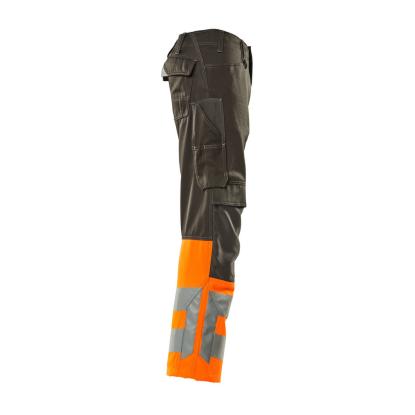 MASCOT SAFE SUPREME Leeds arbejdsbukser med knælommer, mørk antracit/hi-vis orange