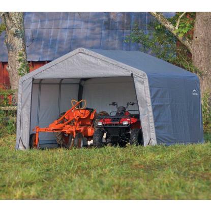 ShelterLogic Shed-in-a-Box teltgarage, grå - 13,7 m²