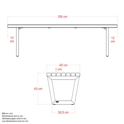 PLUS Siesta Living bænk/bord, gyldenbrun/fyr, 150 cm
