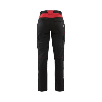 Blåkläder 7144 dame industri buks stretch, sort/rød