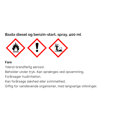 Basta diesel og benzin-start, spray, 400 ml