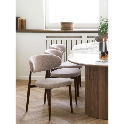 Levanto spisebordsstol, valnøddetræslook/sand