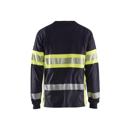 Blåkläder 3484 multinorm t-shirt lang ærme inherent, marineblå/hi-vis gul