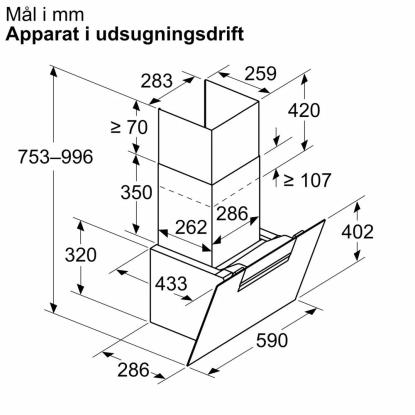 Bosch DWK67FN60 væghængt emhætte, sort, 60 cm