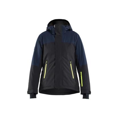 Blåkläder 4707 striker dame vinterjakke 4-vejs stretch, mørk marineblå/hi-vis gul