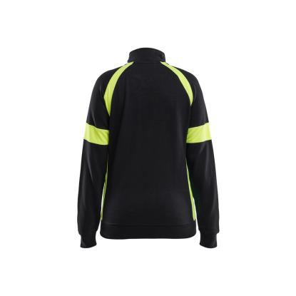 Blåkläder 3568 dame sweatshirt full zip, sort/hi-vis gul