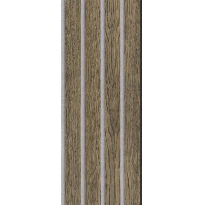 I-Wood Basic 4-lamel akustikpanel, sort olieret, grå filt og sort kerne, egefiner, 17 x 300 mm 