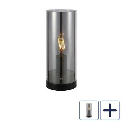 Markslöjd Post bordlampe, sort/røgfarvet