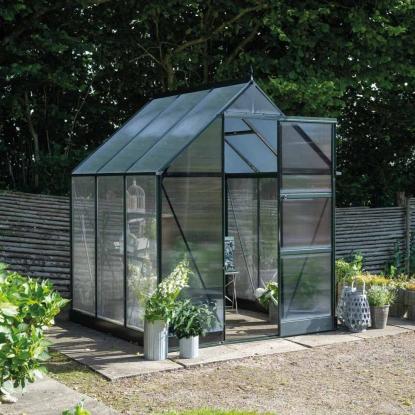 Halls Icon 6 drivhus 3,7 m², grøn, 4 mm poly