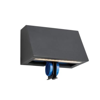 Norlys Ski LED væglampe med stikontakter, IP44, sort