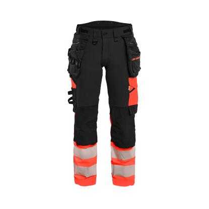 Blåkläder 7025 dame high vis buks 4-vejs stretch, sort/hi-vis rød