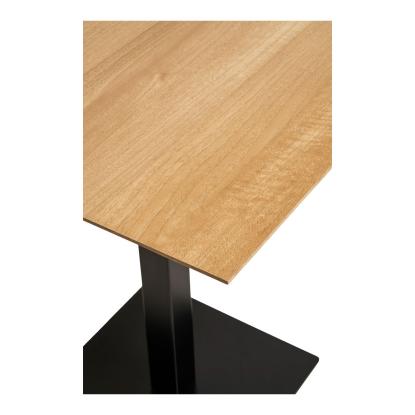 Fano cafebord, melamin plade og sort metal base, 70 x 70 x 75 cm , natur 