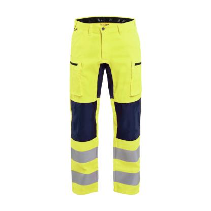 Blåkläder 1585 high vis buks med stretch, hi-vis gul/marineblå