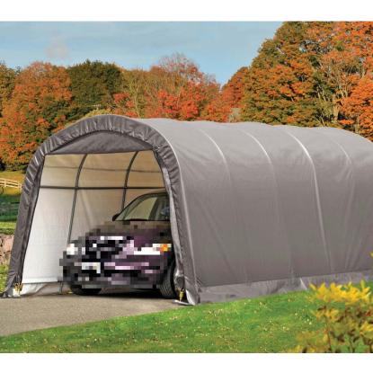 ShelterLogic Garage-in-a-Box teltgarage til bil, polyethylen/stål, grå - 22,57 m²