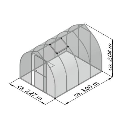 KGT Rhodo IV drivhus, aluminium, 6,81 m²