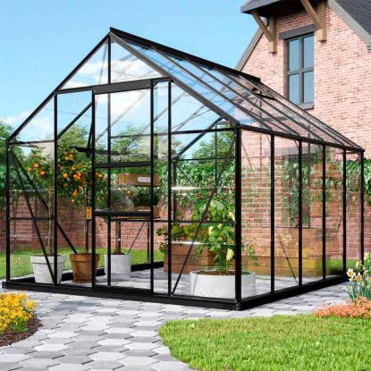 Vitavia Merkur 8300 drivhus, sort, 8,3 m², 3 mm hærdet glas