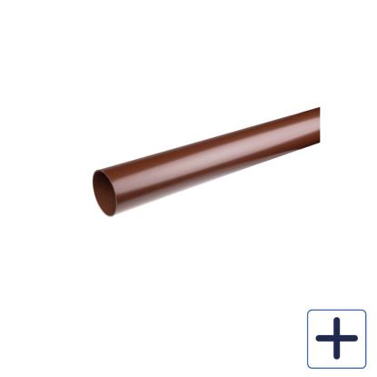 Plastmo nedløbsrør, PVC, Ø75 mm, brun