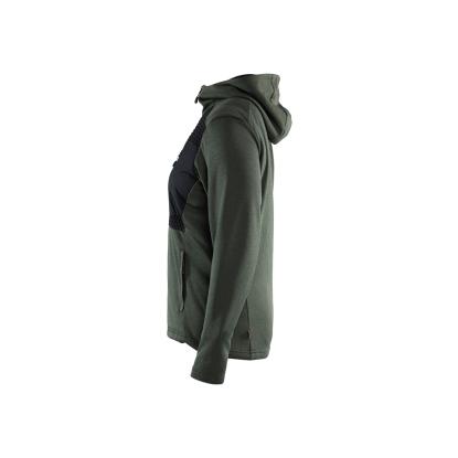 Blåkläder 3542 dame hættetrøje full zip, efterårsgrøn/sort