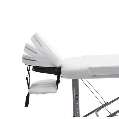 Massagebriks, foldbar, aluminium, hvid, 185 x 70 cm - 2 sektioner