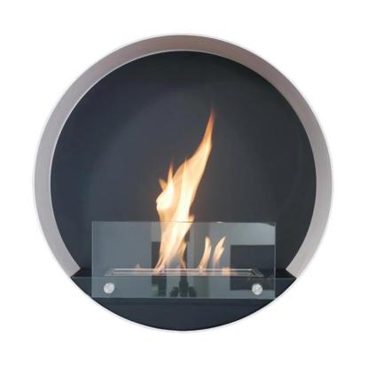 ScandiFlames Delaware biopejs, vægmodel, rund, hvid