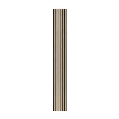 I-Wood Medio+ Original akustikpanel, hvid olieret, sort filt og sort kerne, egefiner, 17 x 300 mm
