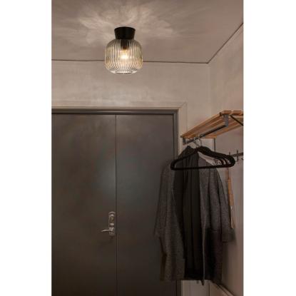 Aneta Vanja loftlampe, Ø20 cm, sort/røgfarvet