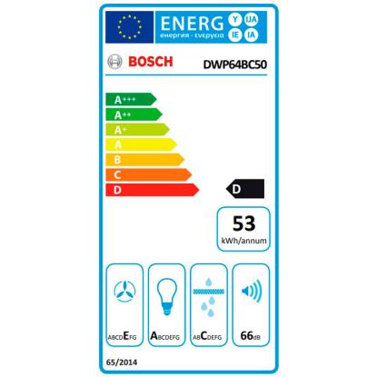 Bosch DWP64BC50 væghængt emhætte, rustfrit stål, 60 cm