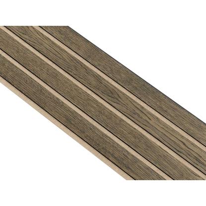 I-Wood Basic 4-lamel akustikpanel, sort olieret, beige filt og sort kerne, egefiner, 17 x 300 mm 