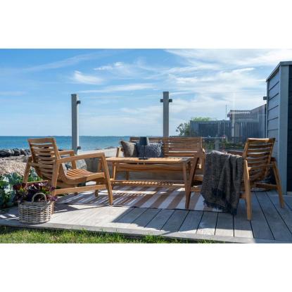 Santander loungesæt inkl. hynder, natur teak