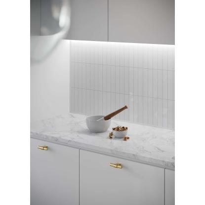 Fibo Kitchen Board vægplade med 4 x 20 cm fliselook,  10 x 600 x 580 mm, white silk  - 2 stk.