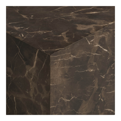 Prague sofabord i marmor look, brun, 80 x 60 cm