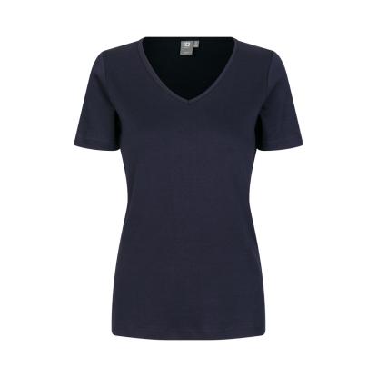 ID 0506 Interlock T-shirt med v-hals, dame, navy