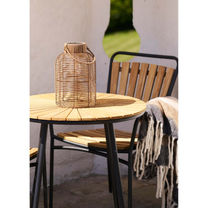 Brentford LED lampe med solcelle, genopladelig, polyrattan, H30,5 cm, brun