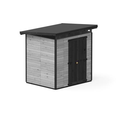 Upyard Strongbox redskabsrum L, grå/sort - 2,95 m²