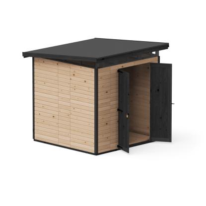 Upyard Strongbox redskabsrum XL, lysbrun/sort - 3,68 m²