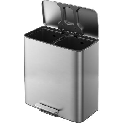 Steel-Function dobbelt pedal spand med soft luk, rustfrit stål - 2 x 28 liter