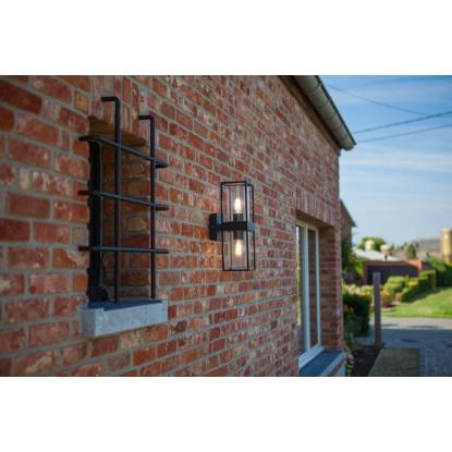 LUTEC FLAIR udendørs væglampe, H39,3 cm, 2 x E27, IP44, sort